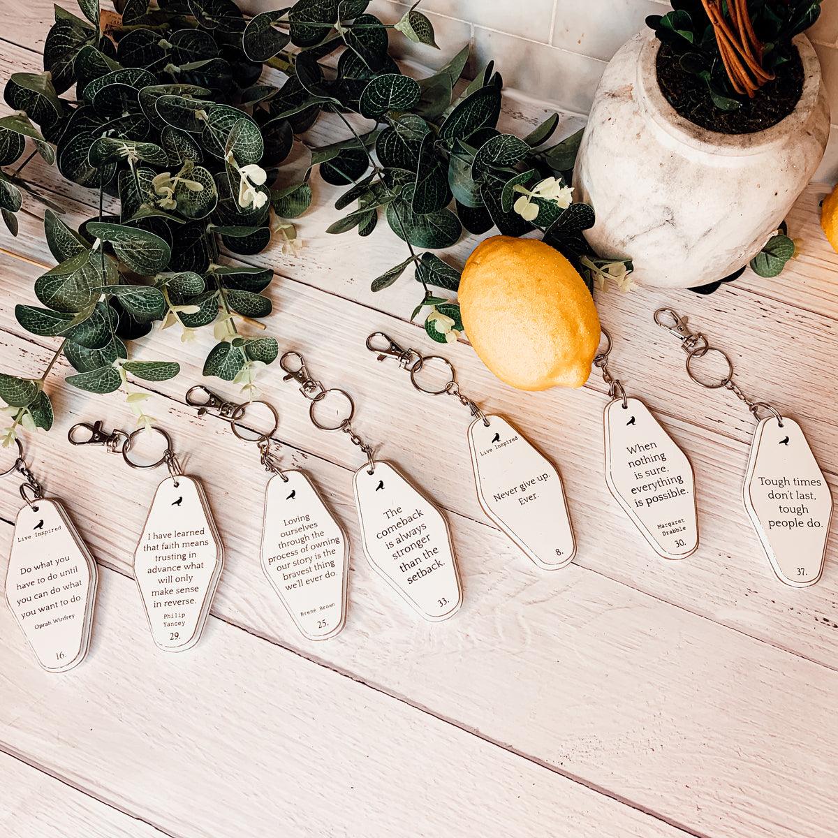 Wooden Message Keychain