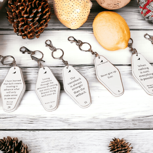 Wooden Message Keychain
