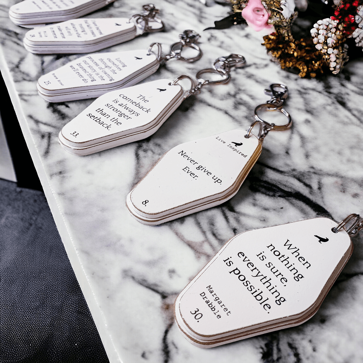 Wooden Message Keychain