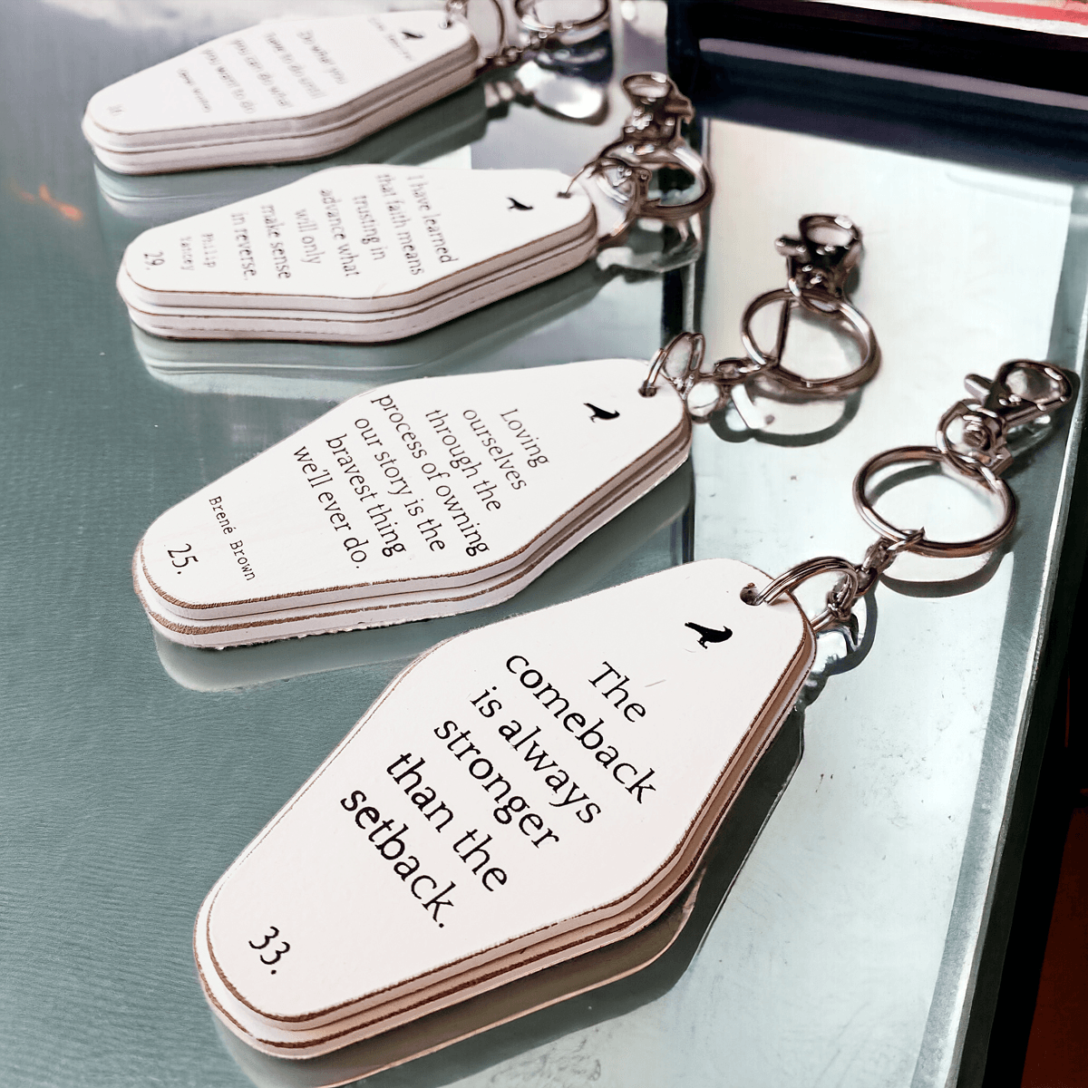 Wooden Message Keychain
