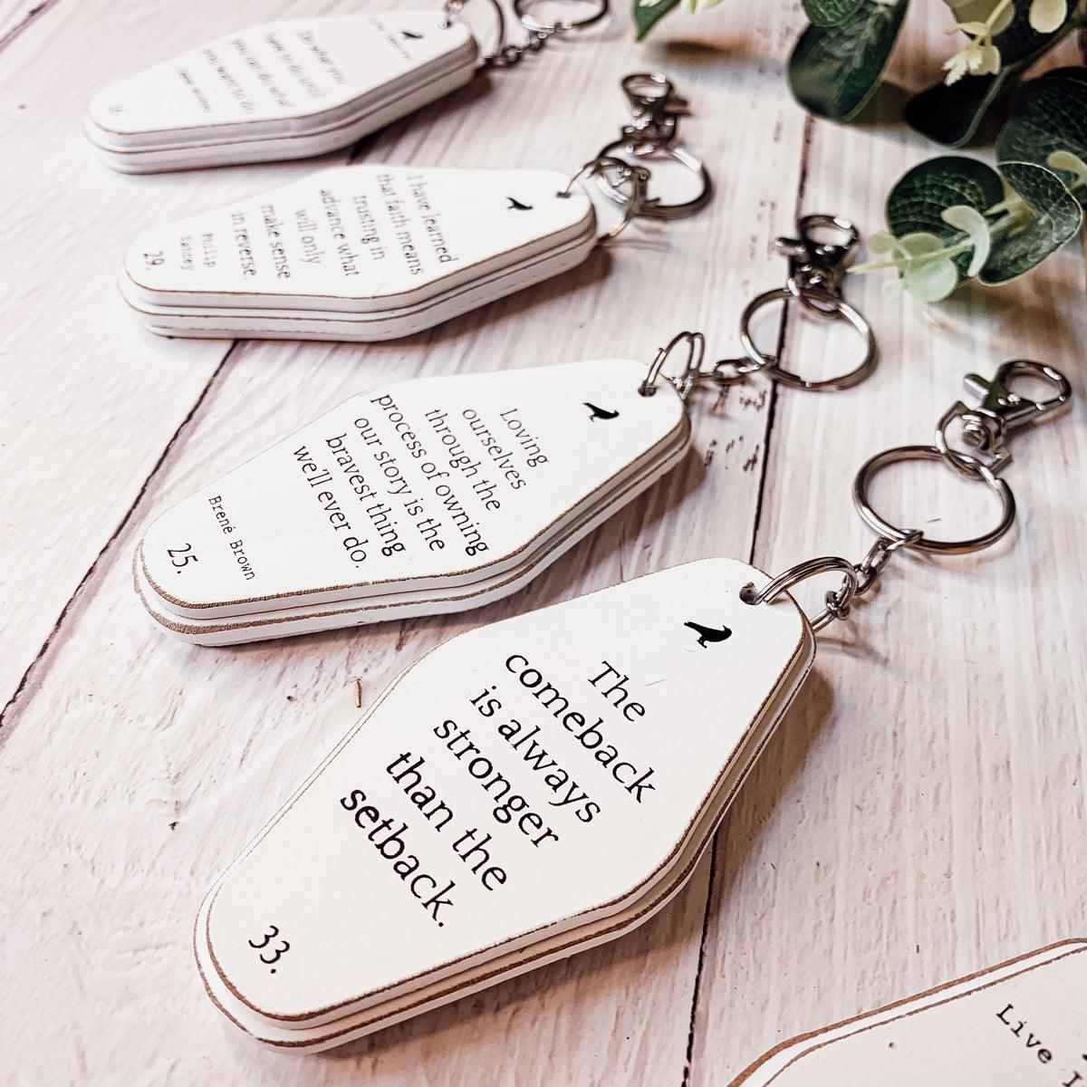 Wooden Message Keychain