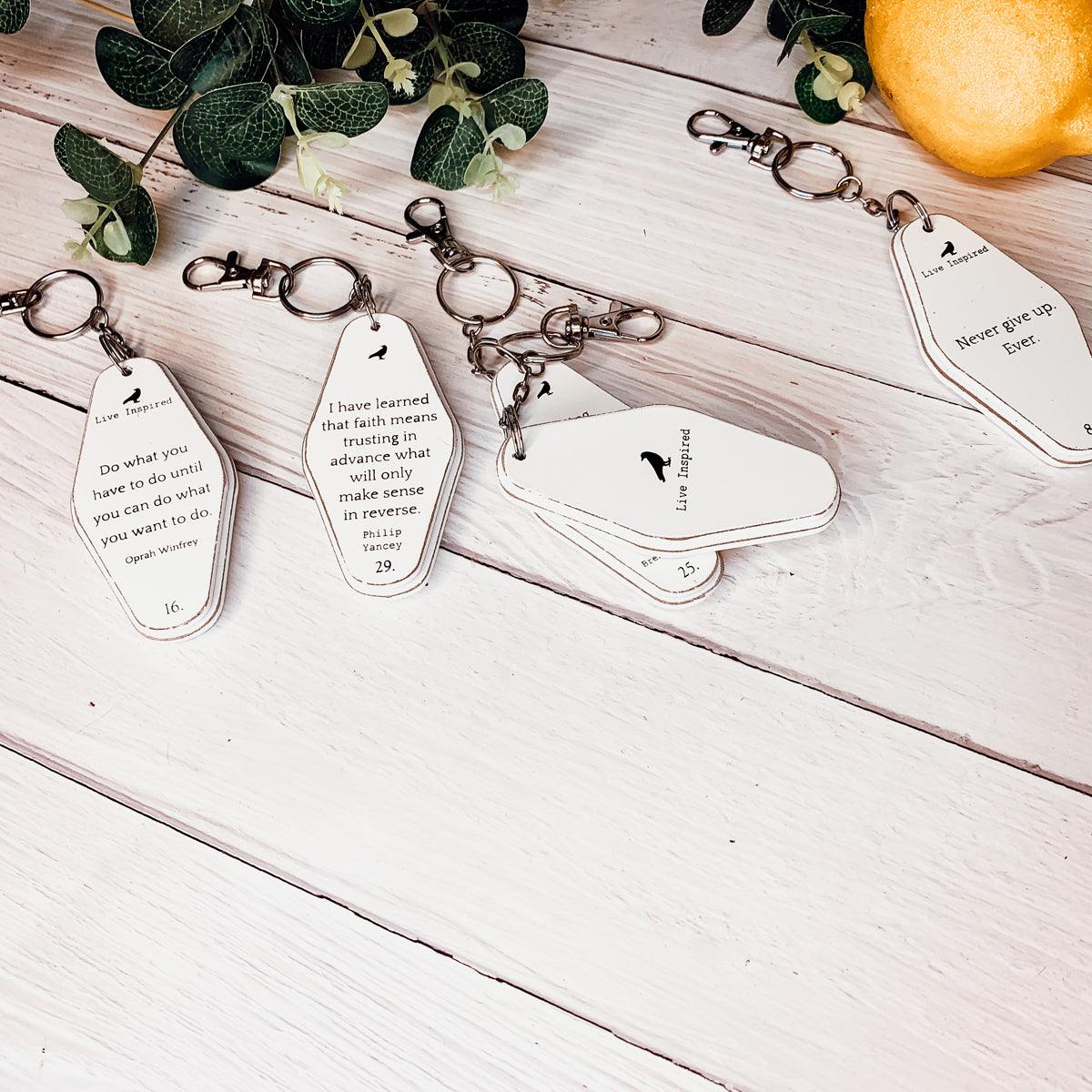 Wooden Message Keychain