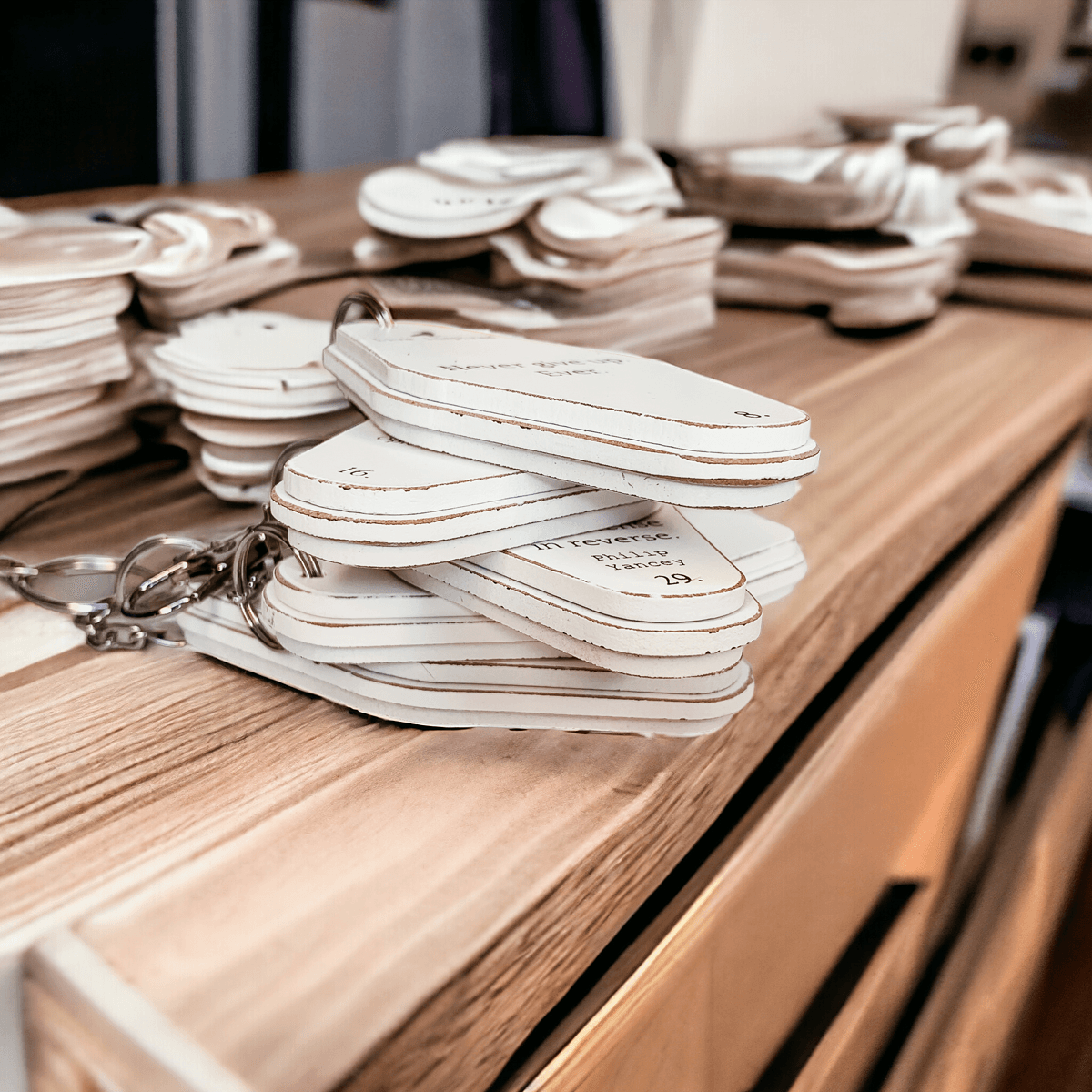 Wooden Message Keychain