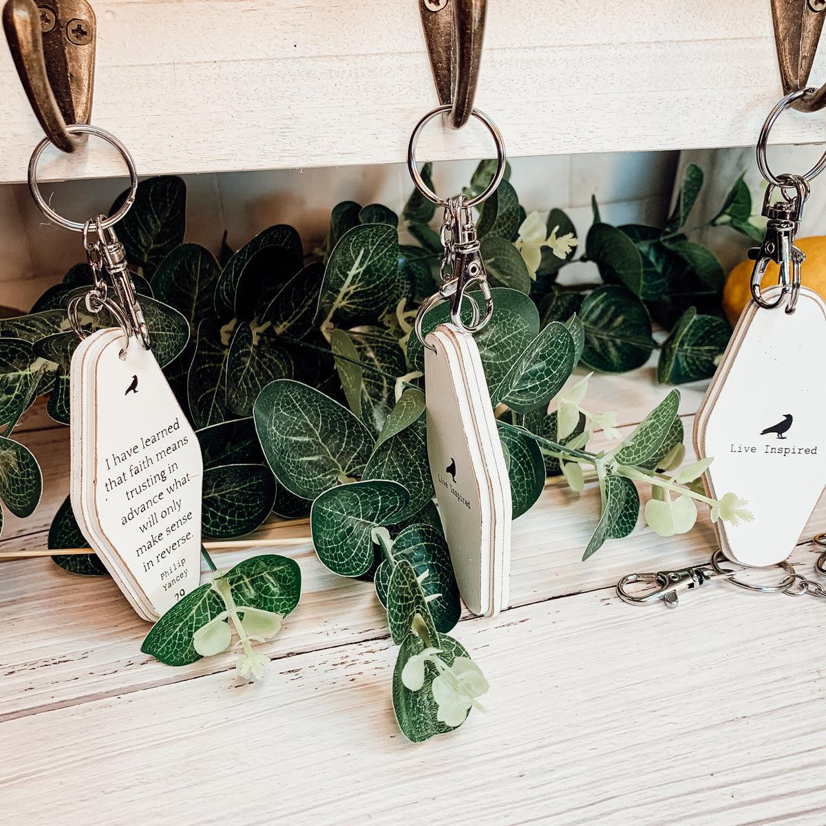 Wooden Message Keychain