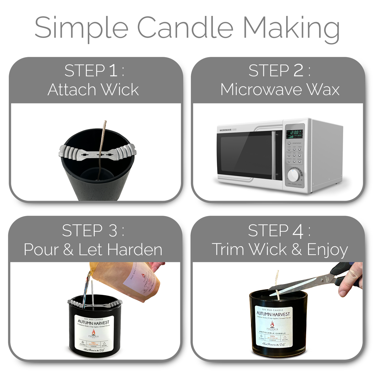 Cat Calming Soy Candle-Making Kit | 14 oz with Glass Jar