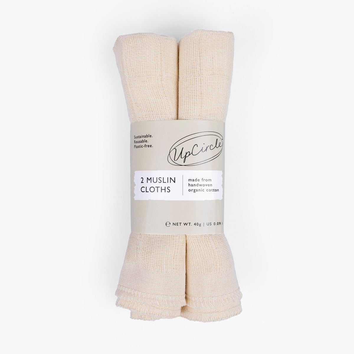 Organic Muslin Face Cloths - Set of Two