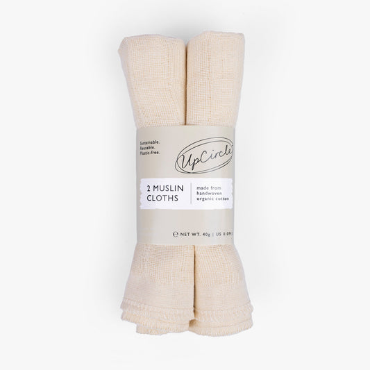 Organic Muslin Face Cloths - Set of Two