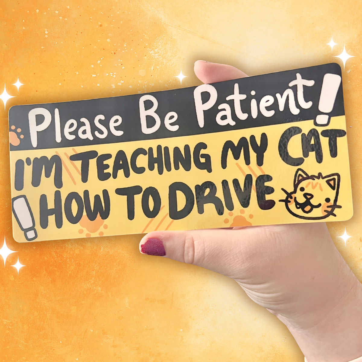 I’m Teaching My Cat How to Drive Bumper Sticker