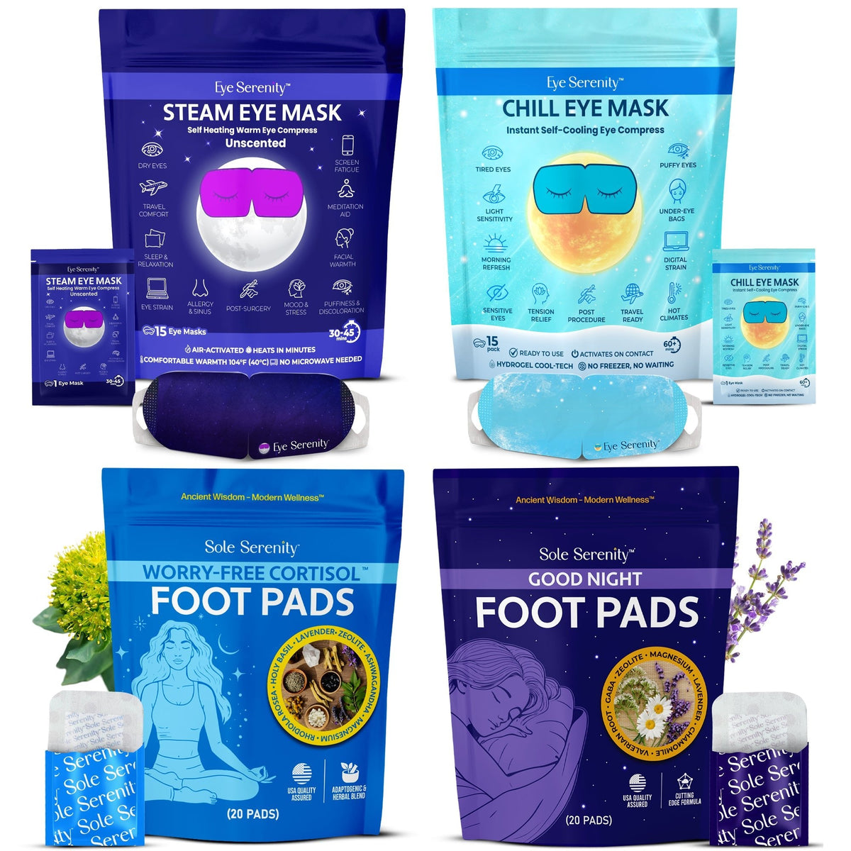 Midlife Sleep & Calm Kit | Eye Masks & Foot Pads