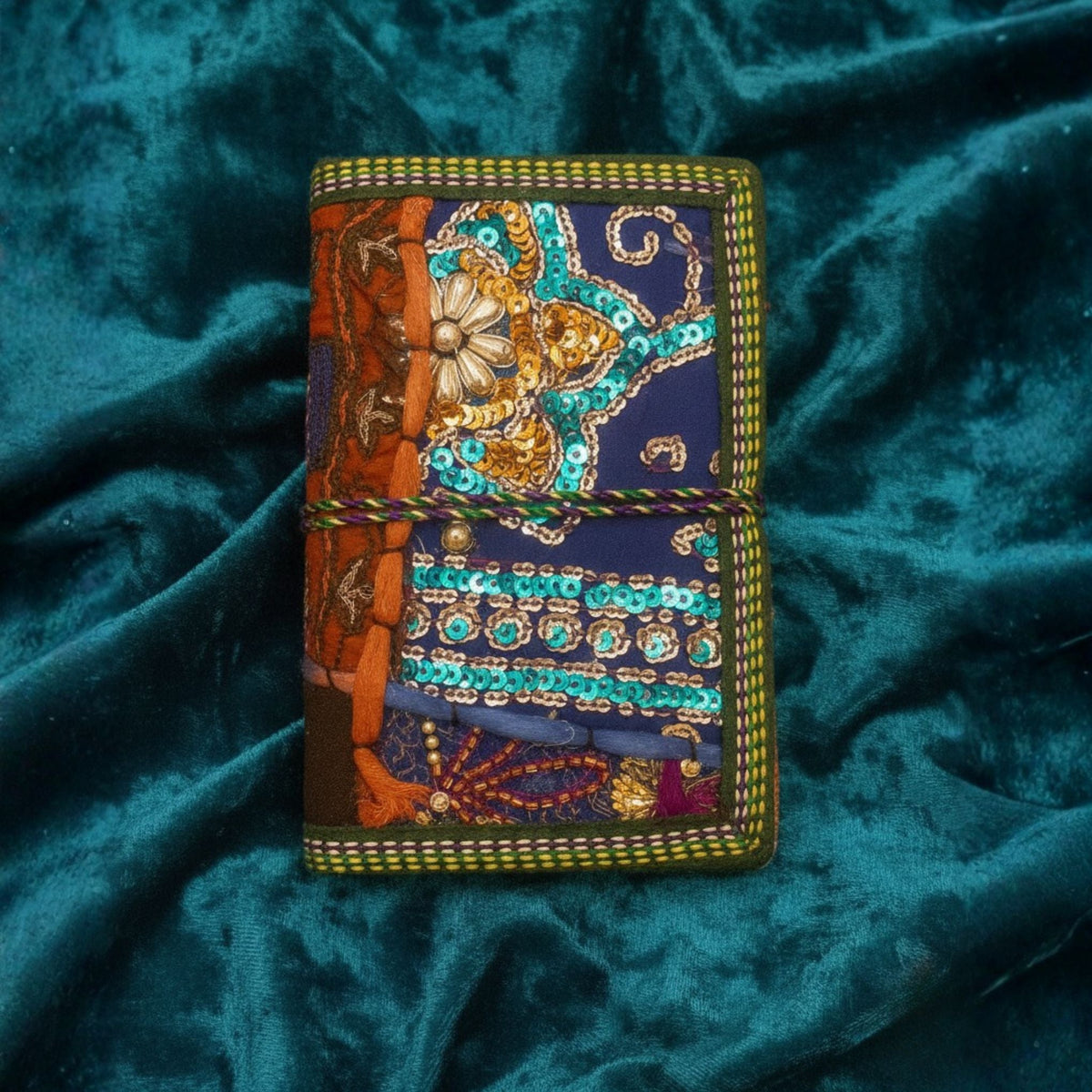 One-of-a-Kind Recycled Sari Fabric Notebook