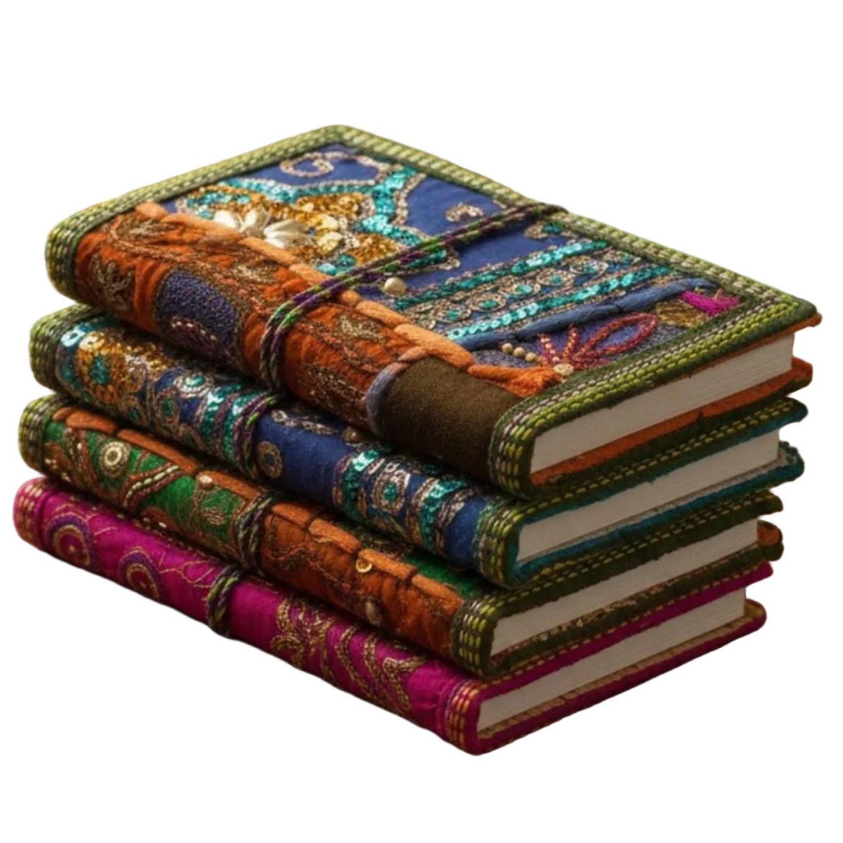 One-of-a-Kind Recycled Sari Fabric Notebook