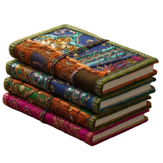 One-of-a-Kind Recycled Sari Fabric Notebook