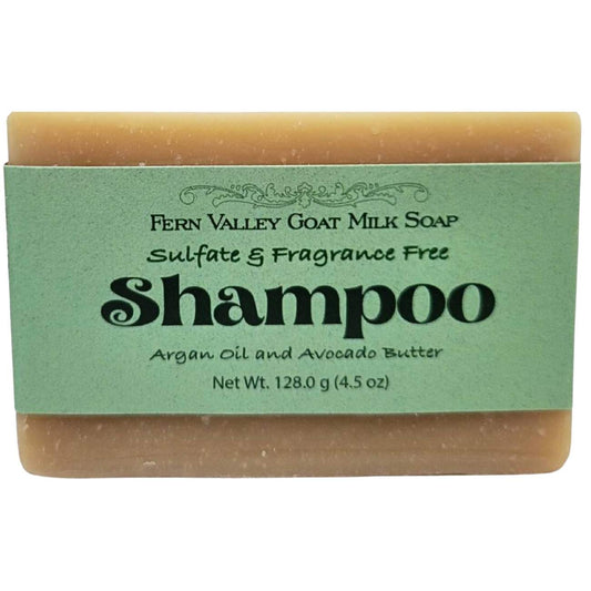 Fragrance-Free Goat Milk Shampoo Bar with Argan Oil & Avocado Butter