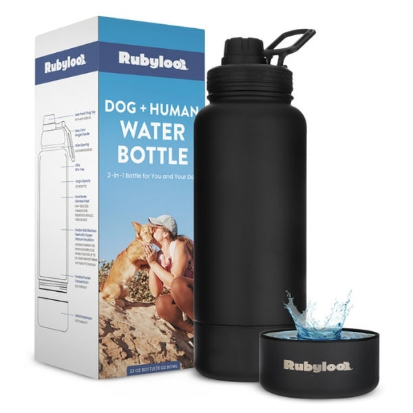 2-in-1 Dog + Human Water Bottle with Detachable Dog Bowl