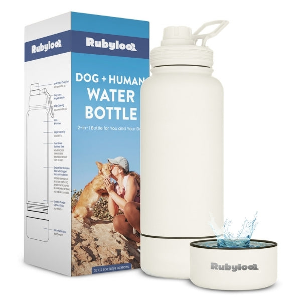 2-in-1 Dog + Human Water Bottle with Detachable Dog Bowl