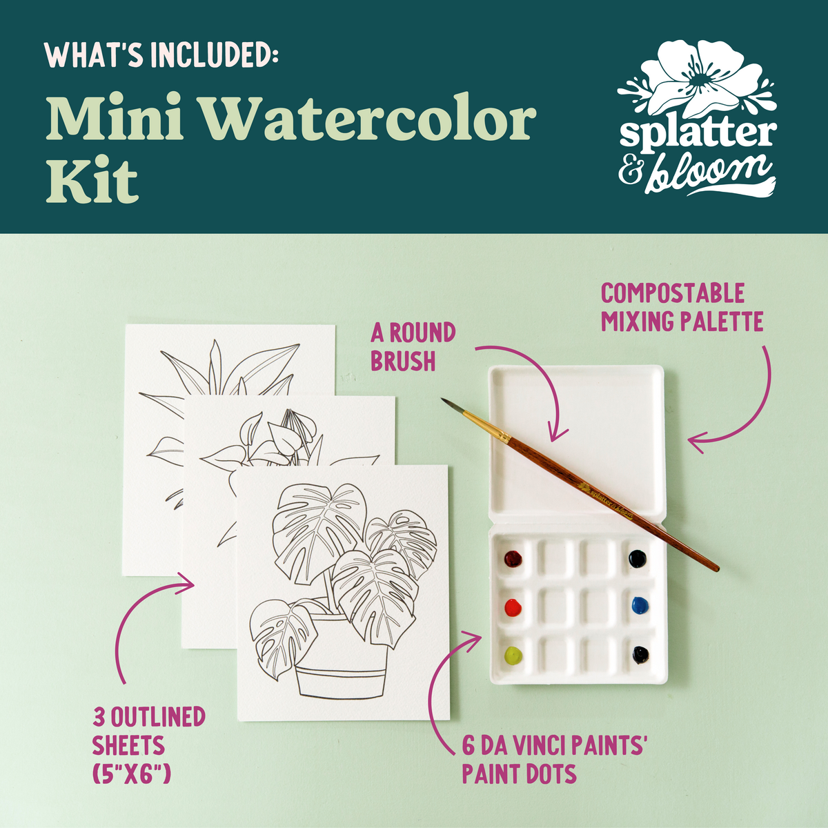 Mushroom Forest Mini Watercolor Painting Kit