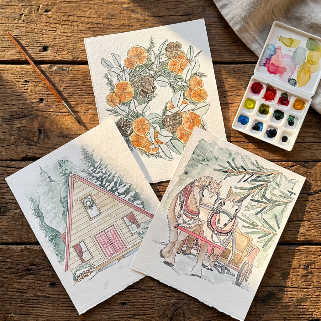 Winter Woods Watercolor Painting Kit | Large