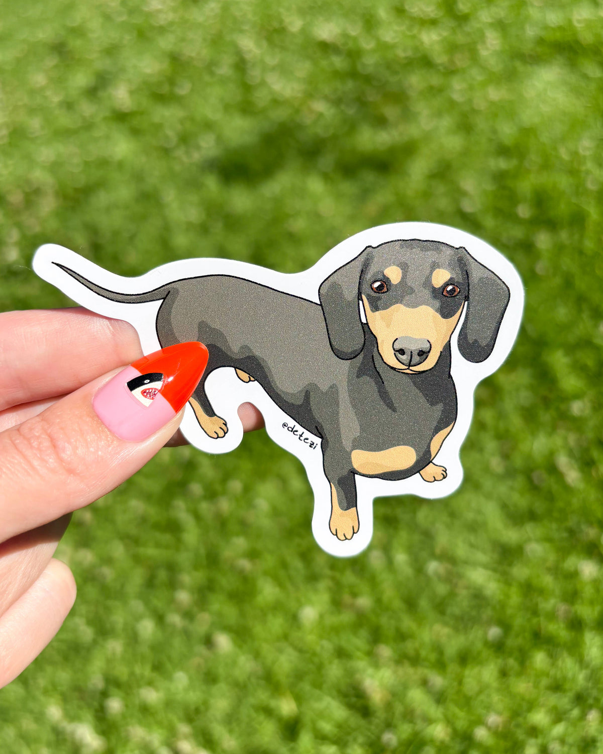 Black and Tan Dachshund Vinyl Sticker