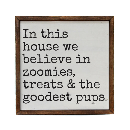 We Believe In Zoomies Funny Dog Home Decor Signs