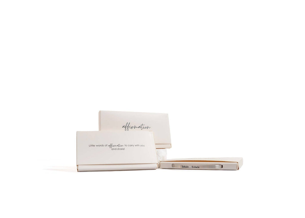 Inhale Exhale Engraved Bracelet: Stainless - Made in USA