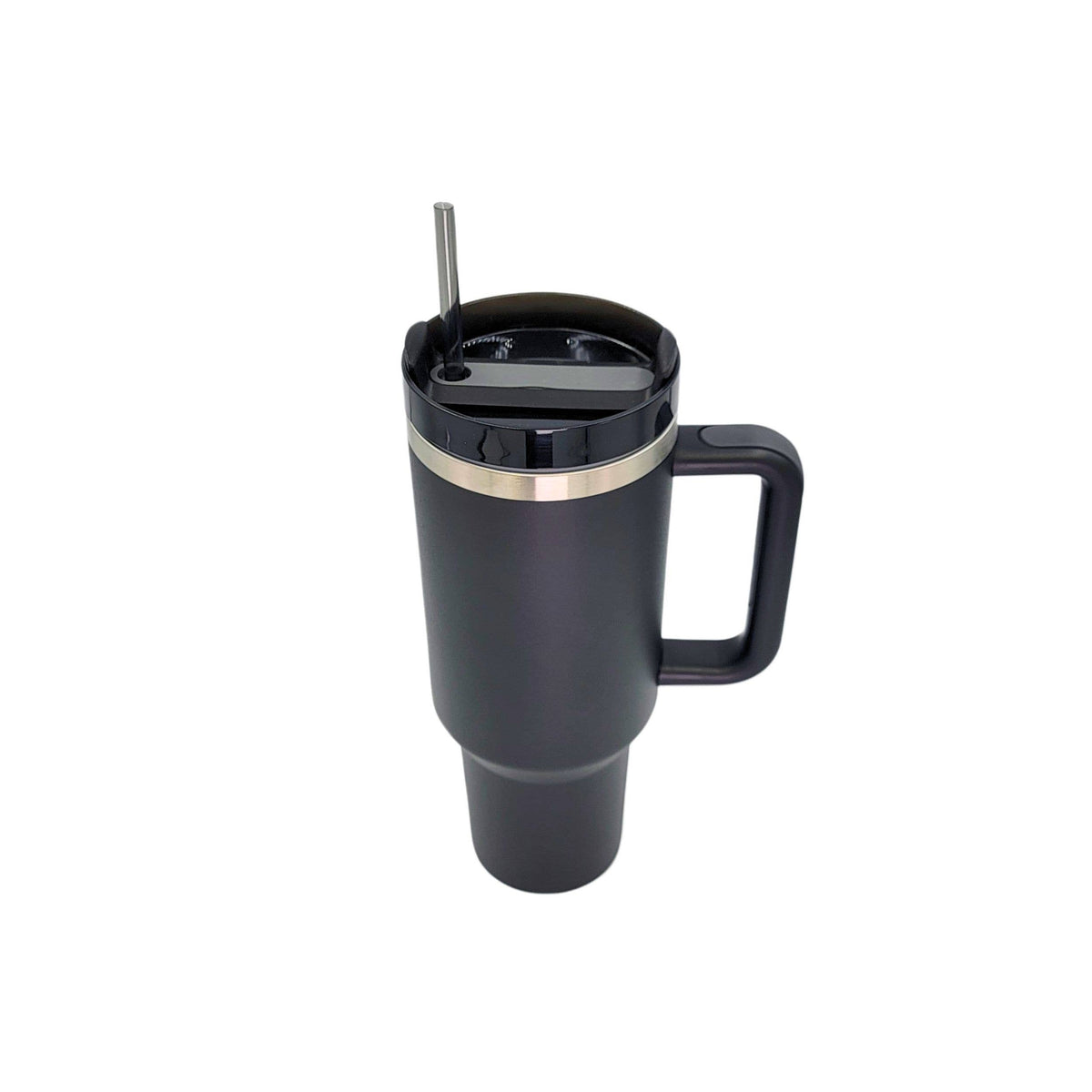 40 Oz. My Dog And I Talk %%%% About You - Handled Insulated Tumbler With Straw: Lilac