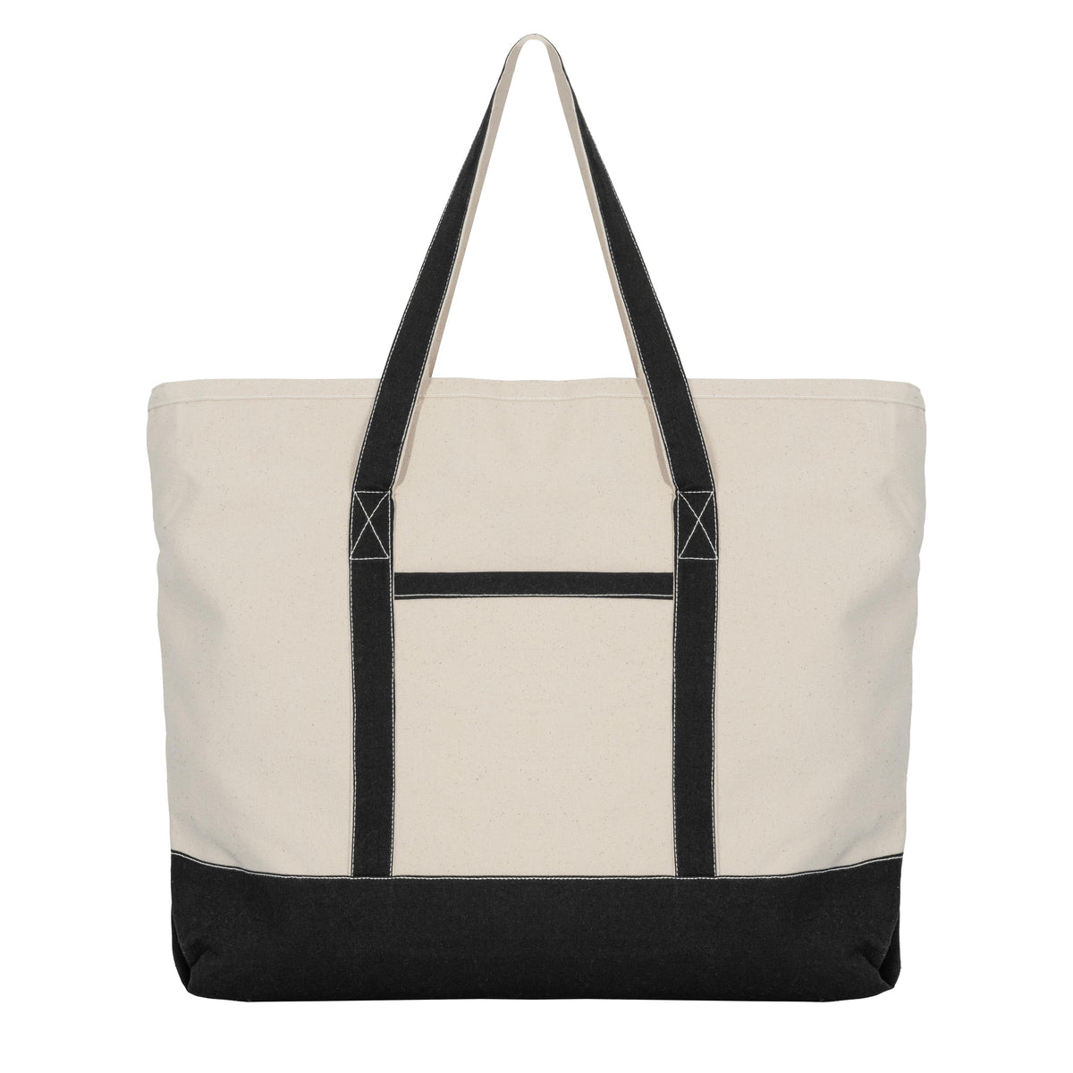 Large Organic Cotton Canvas Tote with Zipper