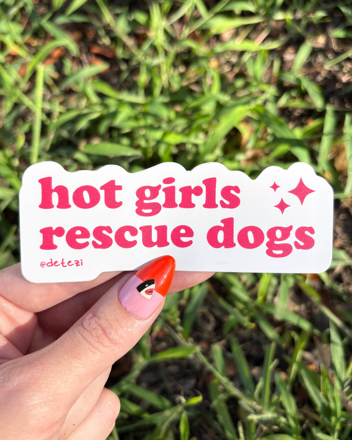 Hot Girls Rescue Dogs Vinyl Sticker