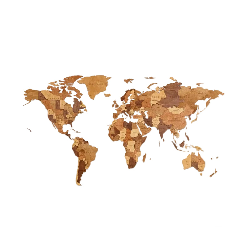 Choco World Map | Wooden Wall Decor Kit
