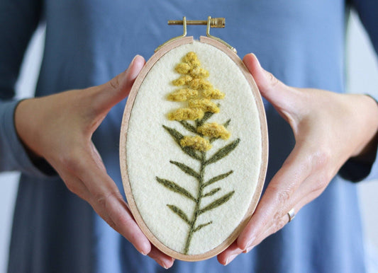 Goldenrod Wall Hanging Needle Felting Kit -  Beginner - Made in USA
