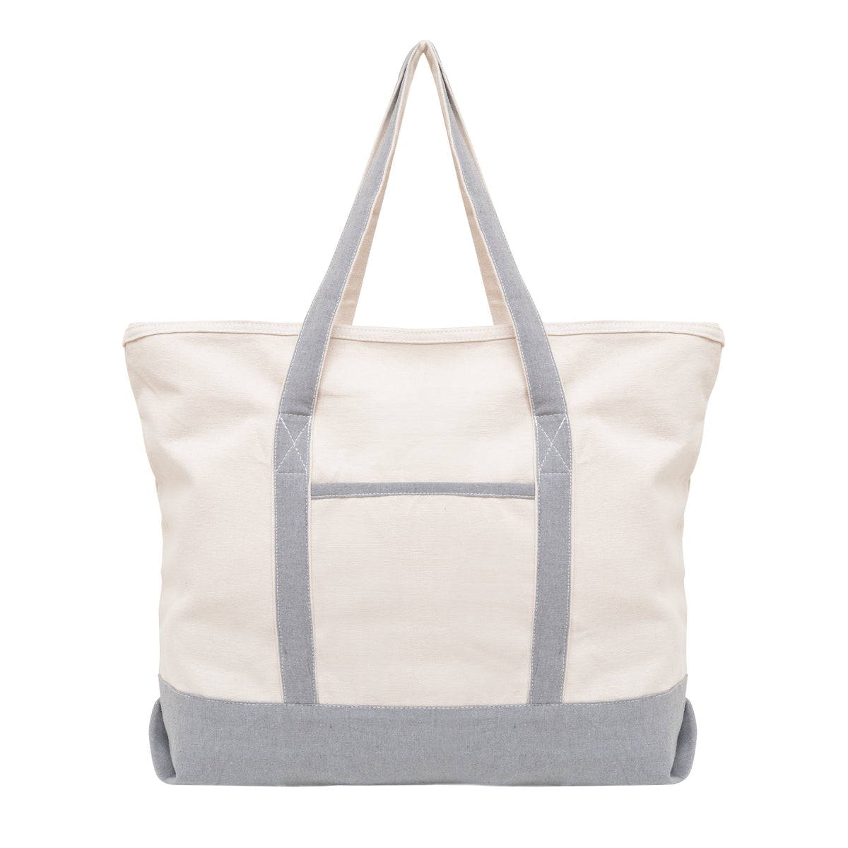Large Organic Cotton Canvas Tote with Zipper