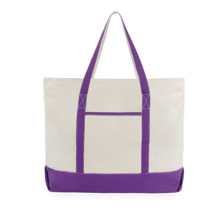 Large Organic Cotton Canvas Tote with Zipper