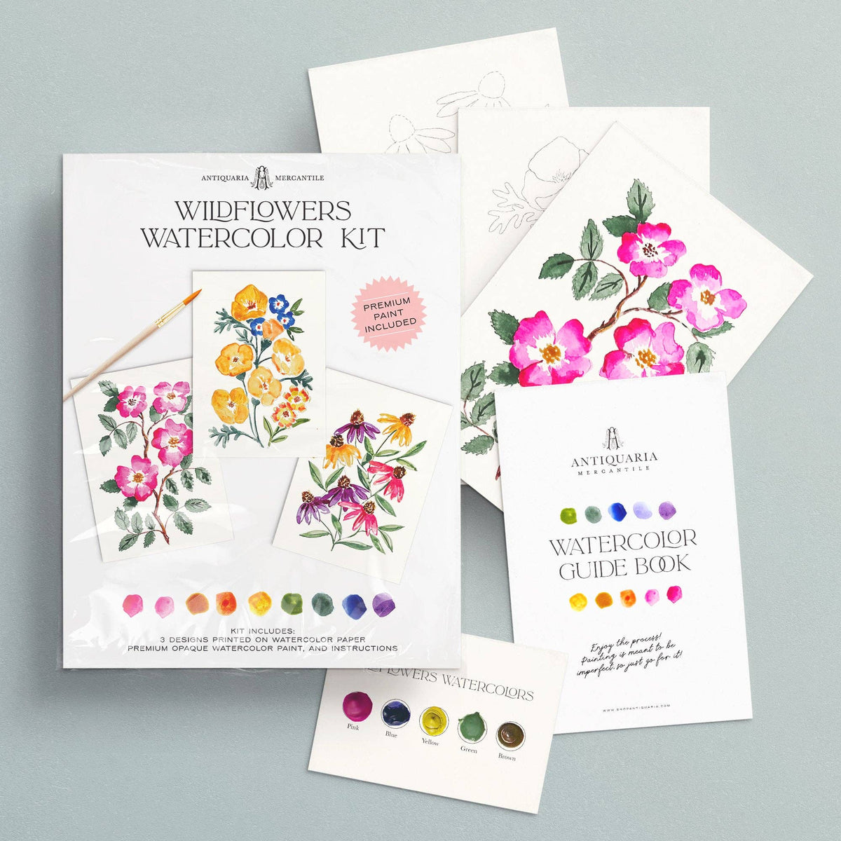 Wildflowers No. 1 Watercolor Painting Kit - Made in USA