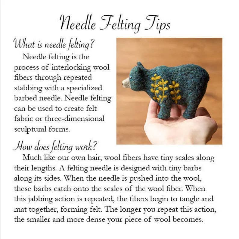 Needle Felting Starter Kit - Newbie / Beginner Friendly - Made in USA