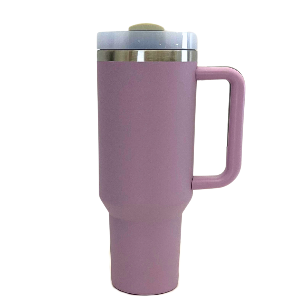 40 Oz. My Dog And I Talk %%%% About You - Handled Insulated Tumbler With Straw: Lilac