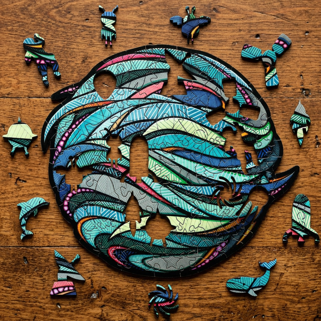 Blue Planet Wooden Puzzle | Space-Themed Pieces