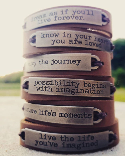 Inspirational Leather Diffuser Bracelet