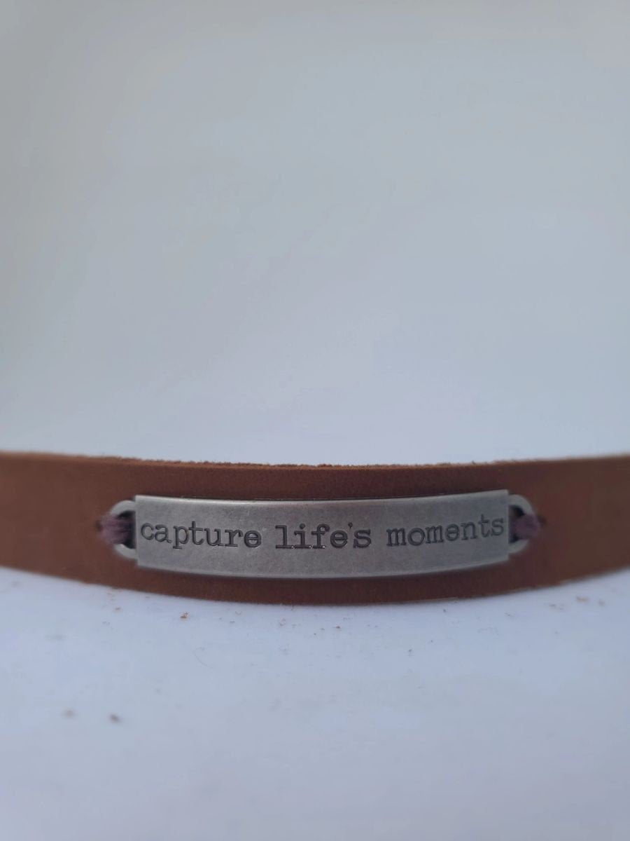 Inspirational Leather Diffuser Bracelet