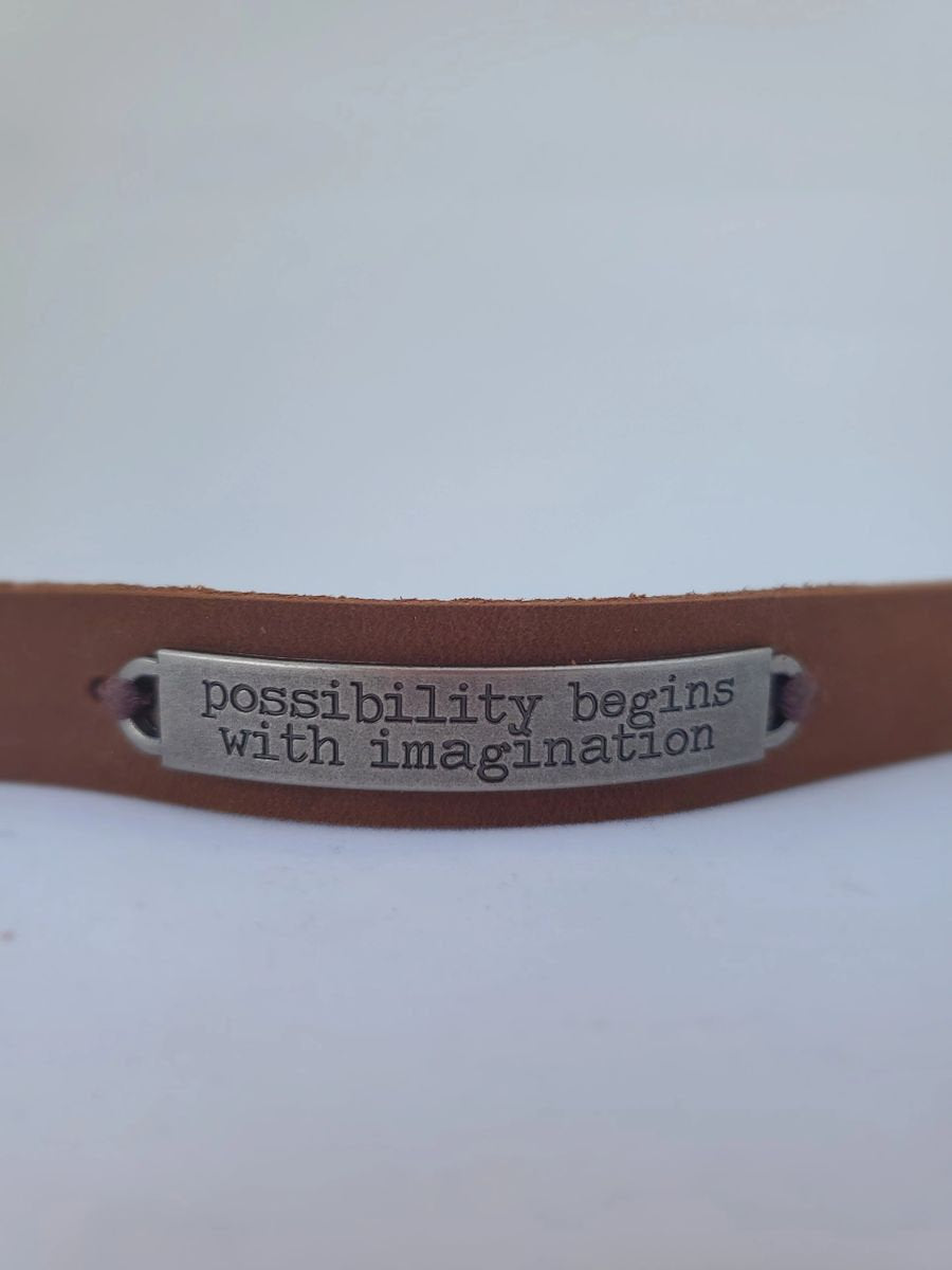 Inspirational Leather Diffuser Bracelet