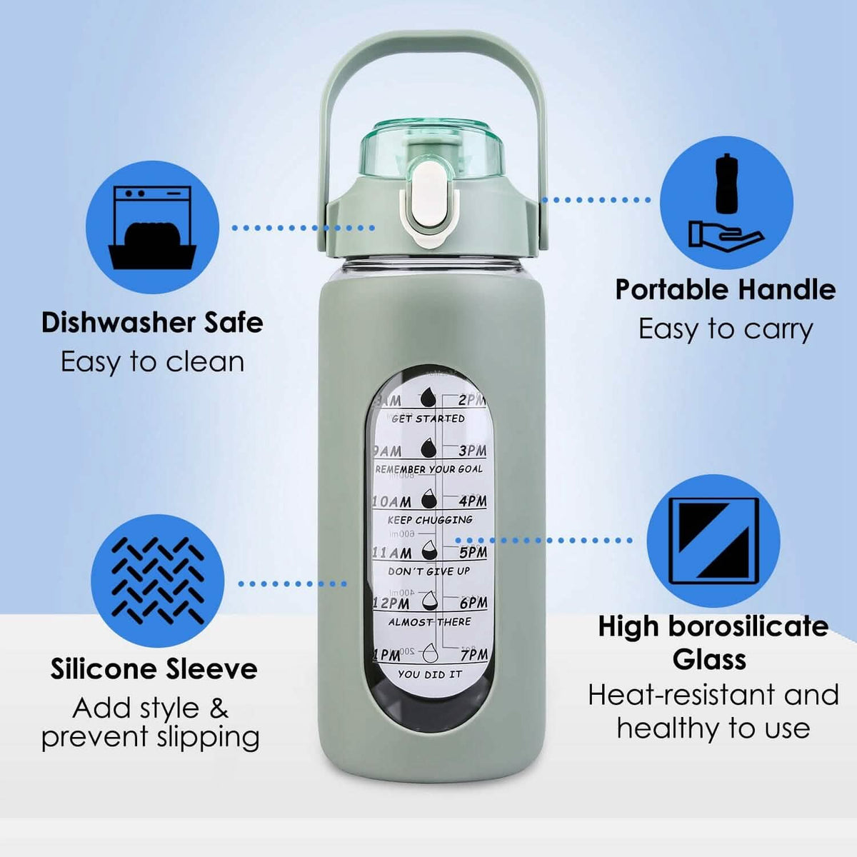 Glass Time-Marker Water Bottle