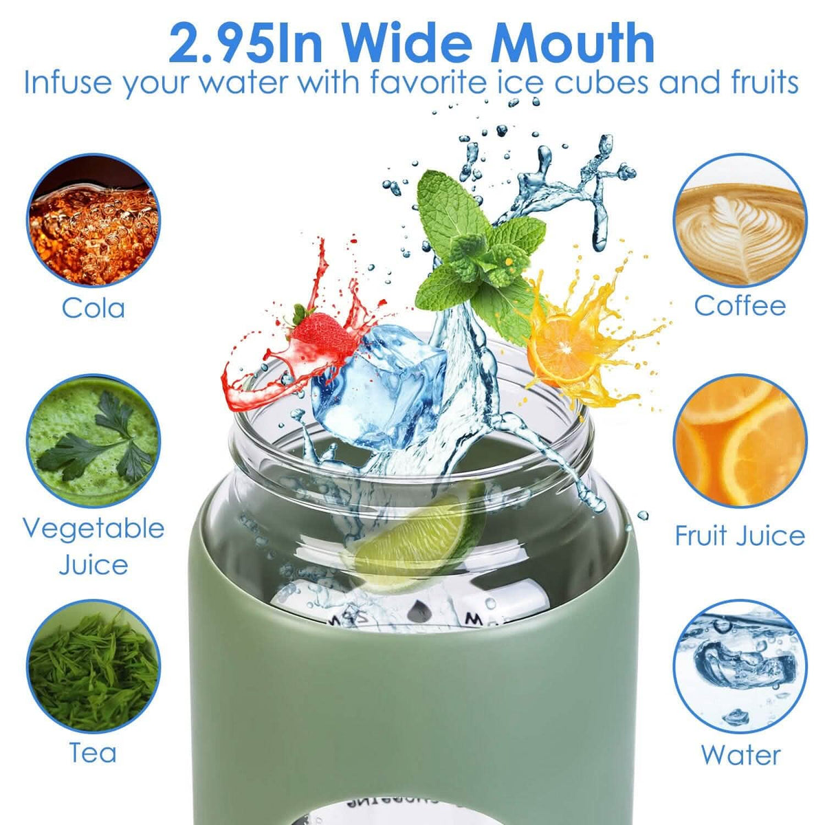Glass Time-Marker Water Bottle