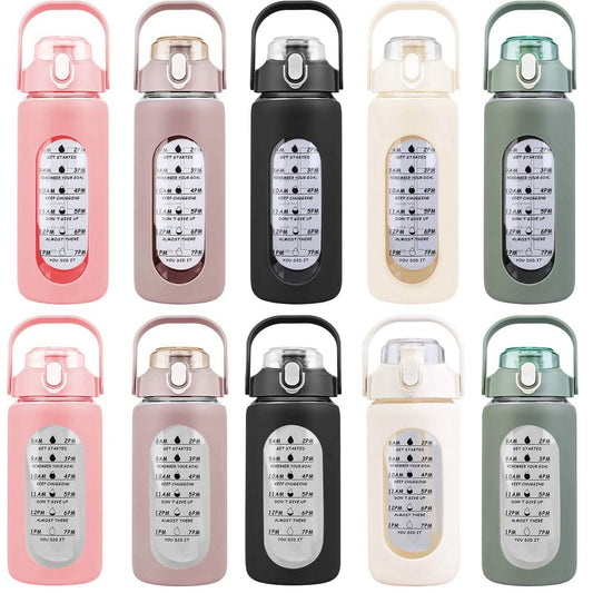 Glass Time-Marker Water Bottle