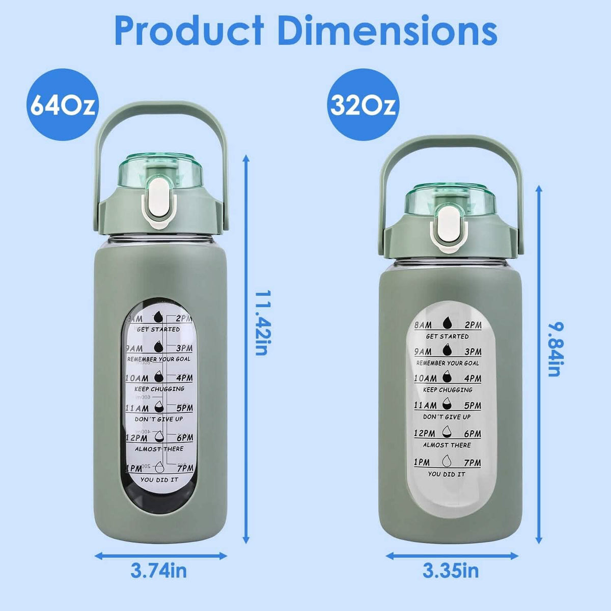 Glass Time-Marker Water Bottle