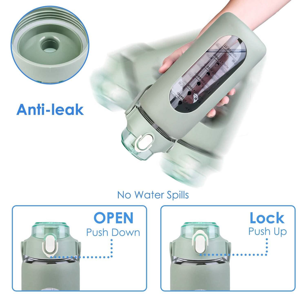 Glass Time-Marker Water Bottle