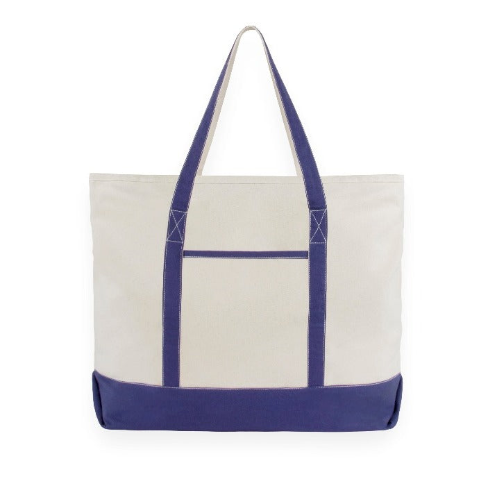 Large Organic Cotton Canvas Tote with Zipper