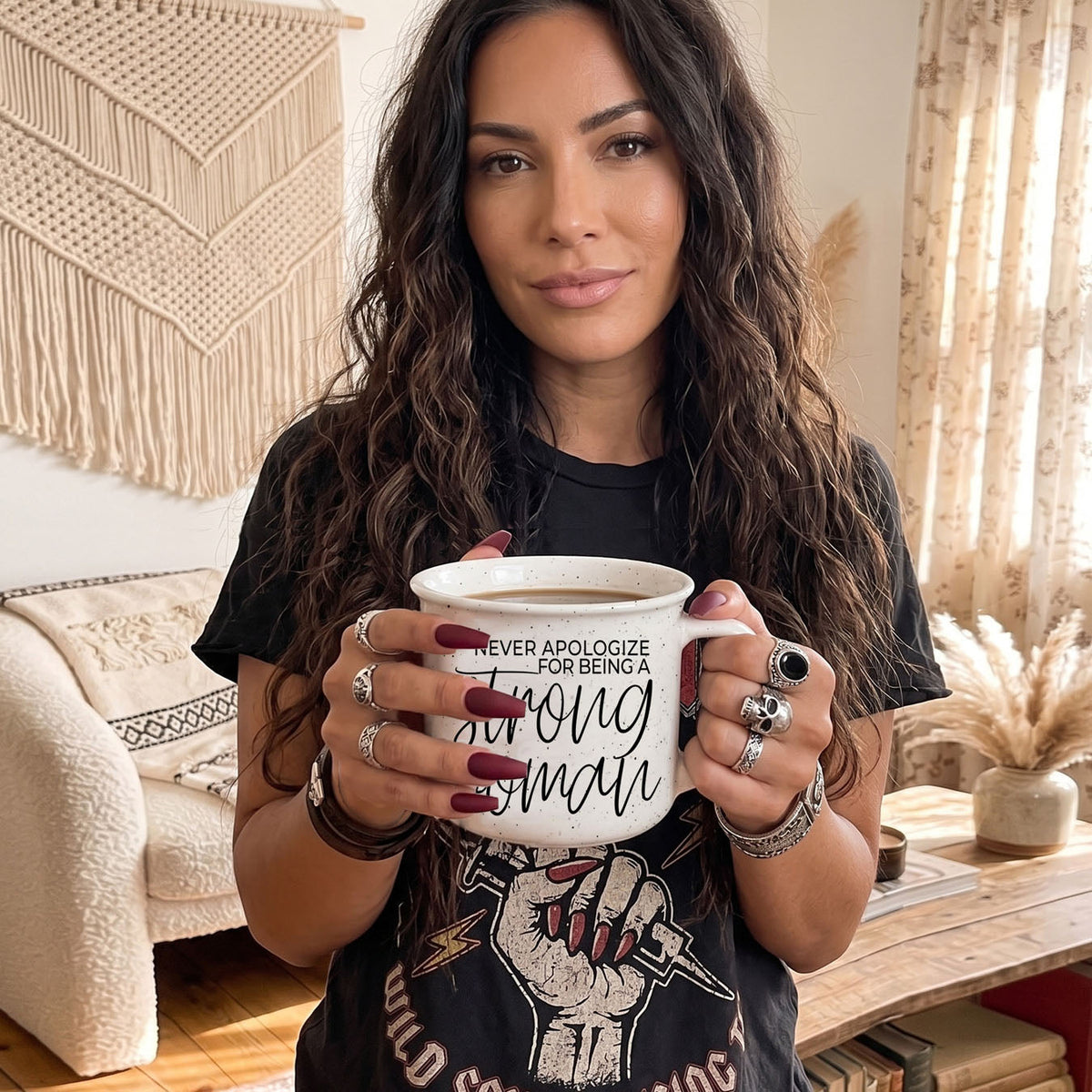 Never Apologize for Being a Strong Woman Ceramic Mug