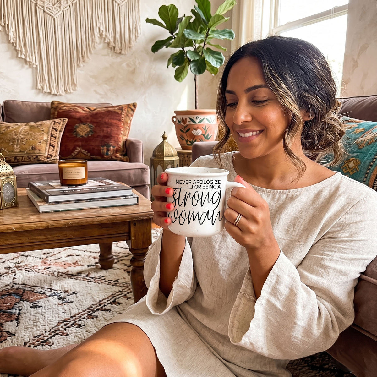 Never Apologize for Being a Strong Woman Ceramic Mug