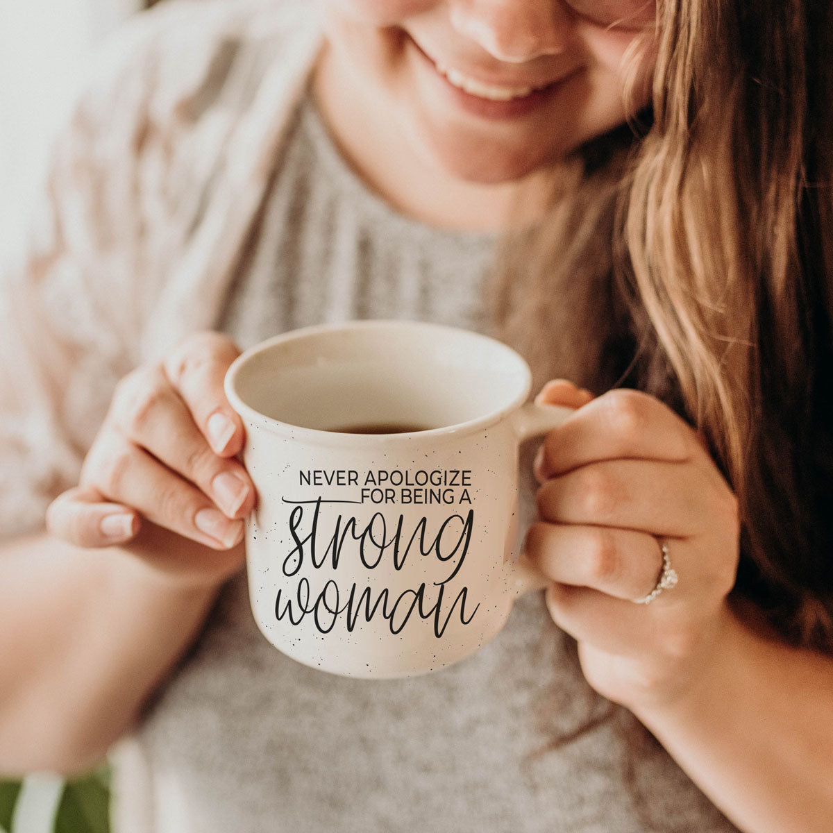 Never Apologize for Being a Strong Woman Ceramic Mug