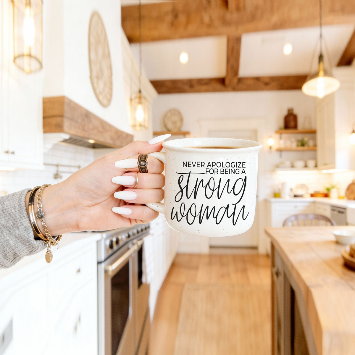 Never Apologize for Being a Strong Woman Ceramic Mug
