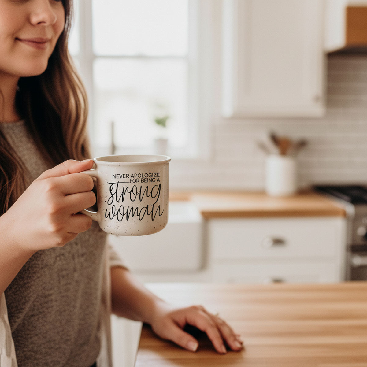 Never Apologize for Being a Strong Woman Ceramic Mug
