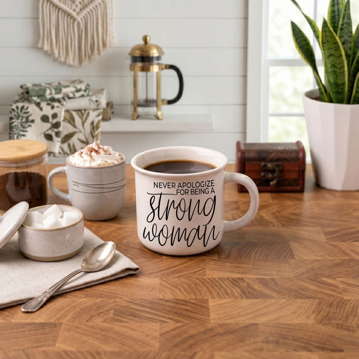 Never Apologize for Being a Strong Woman Ceramic Mug